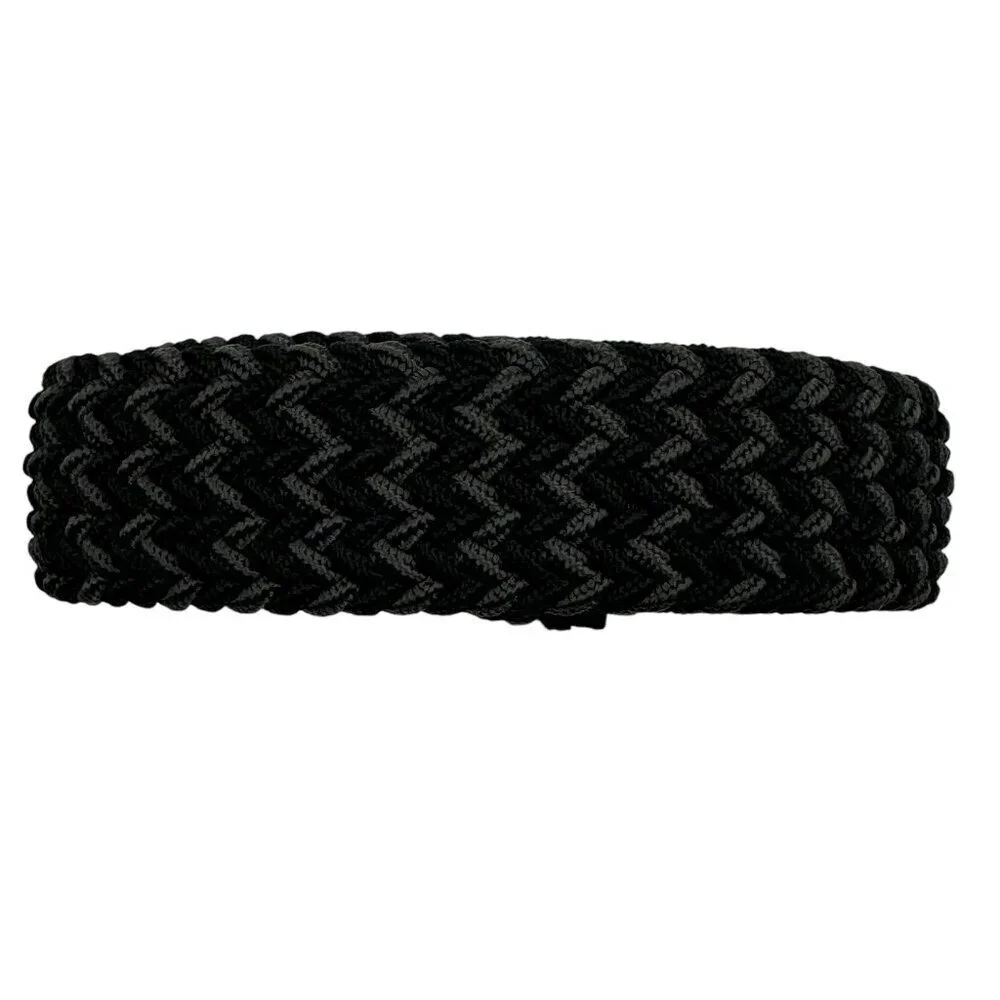 Gap Braided Elastic/Stretch Gray/Black Leather Belt Men's Size Medium